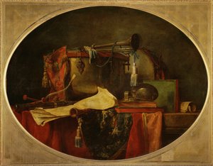 Les attributs de la music guerriere - The attributes of martial music, supraporte for the Chateau de Bellevue1767 ...