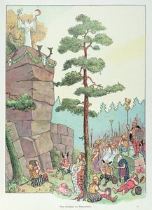 阿尔萨斯缅内尔斯坦的德鲁伊节，《阿尔萨斯历史》插图，约 1915 年（彩色石版画） 作者 让-雅克圆舞曲