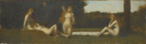 出浴的仙女，1877 年之后（布面油画）