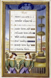 May: Tree of May (Gemeaux) - facsimile of the Hours of Anne of Brittany, by Jean Bourdichon