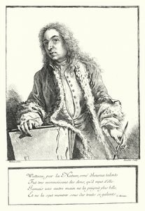 法国艺术家 Antoine Watteau 自画像（版画） 作者 让·安托万（后）瓦托