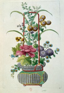 花盆。Jean Antoine Fraisse的雕刻（18世纪