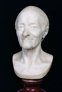 没有假发的伏尔泰半身像（1694-1778），1778（大理石）