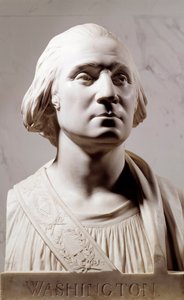 乔治·华盛顿 (1732-1789) 的大理石半身像 让·安托万·胡东 (Jean Antoine Houdon) (1741-1828) 的雕塑 1786 年巴黎，卢浮宫博物馆