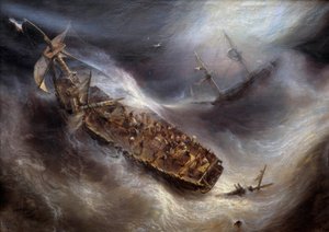 Devotion of Captain Dess, of Bordeaux, towards the Columbus Dutch ship, in the Tempete Painting by Theodore Gudin (1802-1880) 1829 Sun. 2,1x2,95 m Bordeaux, Musee des Beaux Arts 作者 让·安托万·西奥多·古丁