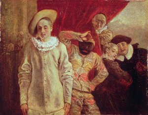 Harlequin，Pierrot和Scapin，来自Commedia dell&39;Arte的演员