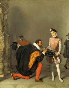 托莱多的唐-佩德罗亲吻亨利四世的宝剑，1819年。 作者 让·奥古斯特·多米尼克·英格里斯