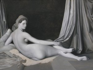 格赖萨耶（Grisaille）的Odalisque，约1824–34年（布面油画） 作者 让·奥古斯特·多米尼克·英格里斯
