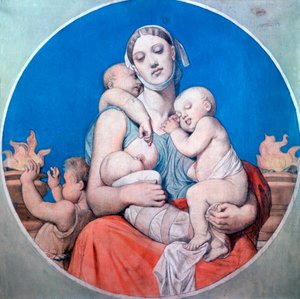 在Chapelle Saint Ferdinand中研究彩色玻璃，1833年 作者 让·奥古斯特·多米尼克·英格里斯