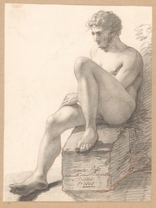 男性裸体坐像，从正面看（1808 年二等奖）
