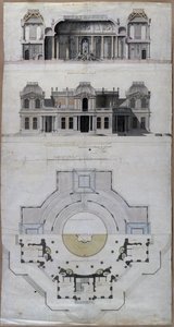 亭亭亭玉的宫殿水宫在斯特雷纳，1717年 作者 让·巴蒂斯特·亚历山大·勒·金发