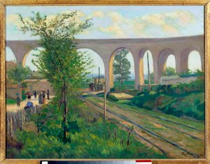 Arcueil 的渡槽、Sceaux 的铁路线 作者 Jean Baptiste Armand Guillaumin