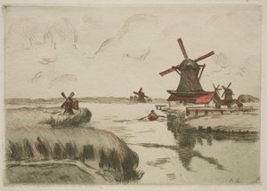 萨阿丹（Saardam）风景，1909年。 作者 让·巴蒂斯特·阿曼德·纪尧姆