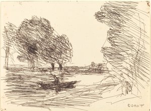 船夫 作者 Jean Baptiste Camille Corot