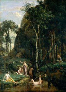 戴安娜（Diana）和阿克塔昂（Actaeon）（戴安娜（Diana）在她的浴室里感到惊讶） 作者 让·巴蒂斯特·卡米尔·科罗