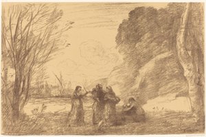 泰拉西纳的家庭 (Une famille a terracine) 作者 让·巴蒂斯特·卡米尔·科罗