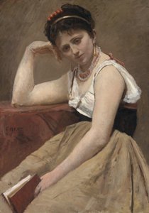 中断阅读 作者 Jean-Baptiste-Camille Corot