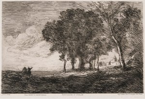 意大利风景，约1865年。   作者 让·巴蒂斯特·卡米尔·科罗