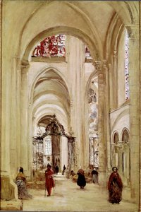 La cathedrale de Sens 画作 作者：Jean Baptiste Camille Corot (1796-1875) 1874年 Dim. 61x40 cm 巴黎，卢浮宫博物馆 作者 Jean Baptiste Camille Corot