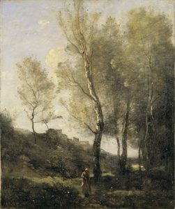 与杨树景观 作者 Jean Baptiste Camille Corot