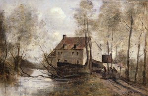 杜埃附近普兰克（Planque）的Le Moulin Brule 作者 让·巴蒂斯特·卡米尔·科罗