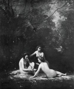 离开浴池的仙女们，1843年。 作者 让·巴蒂斯特·卡米尔·科罗