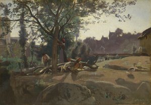 黎明时树下的农民c。 1843年 作者 让·巴蒂斯特·卡米尔·科罗