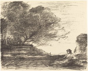 萨福(Sapho) 作者 Jean Baptiste Camille Corot