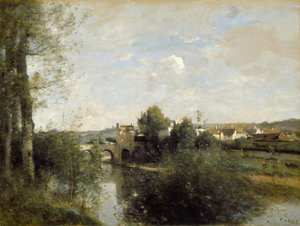 塞纳河和老桥在利马，1872年 作者 让·巴蒂斯特·卡米尔·科罗