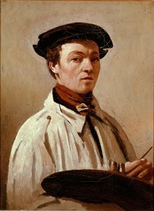 自画像。 让·巴蒂斯特·卡米尔·柯罗 (Jean Baptiste Camille Corot) (1796-1875) 的绘画。 布面油画。 尺寸：34x25cm。 佛罗伦萨，乌菲兹美术馆 作者 让·巴蒂斯特·卡米尔·科罗