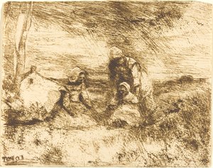 小妹妹La Petite Soeur, 1854年。 作者 让·巴蒂斯特·卡米尔·科罗