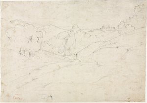 Marino Straight的景色，1827年。 作者 让·巴蒂斯特·卡米尔·科罗