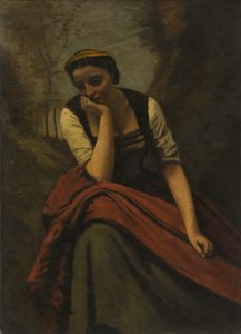 冥想的女人，约1870年 作者 让·巴蒂斯特·卡米尔·科罗