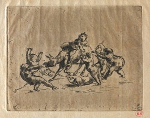 与孩子和驴子的百日宴 作者 让·巴蒂斯特·卡尔佩