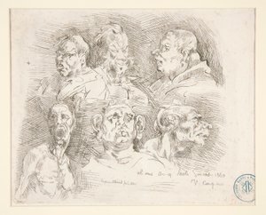 Croquis de Grotesques（怪诞头像素描） 作者 让·巴蒂斯特·卡尔佩
