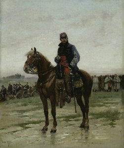 一个骑兵军官，1877年。 作者 让·巴蒂斯特·爱德华·Detaille