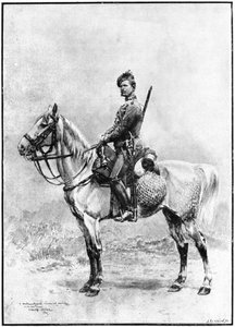 1892年，俄罗斯一名警卫长。 作者 让·巴蒂斯特·爱德华·Detaille