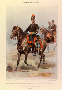 儒勒-理查德上尉的法国军队的类型和制服，由爱德华-迪特尔（1848-1912）画的。1887年指挥师级骑兵营的炮兵中队队长，穿着大礼服，私人收藏 作者 让·巴蒂斯特·爱德华·Detaille