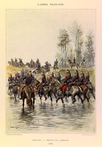 儒勒-理查德上尉的法国军队的类型和制服，由爱德华-迪特尔（1848-1912）绘制。龙；1885年的战场服务，私人收藏 作者 让·巴蒂斯特·爱德华·Detaille