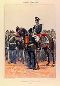 儒勒-理查德上尉的法国军队的类型和制服，由爱德华-迪特尔（1848-1912）画的。1887年穿大礼服的宪兵队》，Partiale收藏集 作者 Jean Baptiste Edouard Detaille