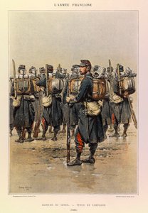 儒勒-理查德上尉的法国军队的类型和制服，由爱德华-迪特尔（1848-1912）画的。1886年身着乡村服装的精灵军士，私人收藏 作者 让·巴蒂斯特·爱德华·Detaille