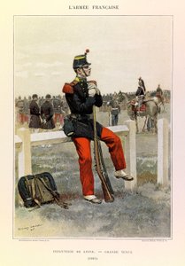 儒勒-理查德上尉的法国军队的类型和制服，由爱德华-迪特尔（1848-1912）绘制。1885年的 "宏伟风格 "步兵，部分收藏品 作者 让·巴蒂斯特·爱德华·Detaille