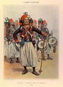 儒勒-理查德上尉的法国军队的类型和制服，由爱德华-迪特尔（1848-1912）绘制。苏维埃。1886年穿着乡村服装的鼓，私人收藏 作者 让·巴蒂斯特·爱德华·Detaille