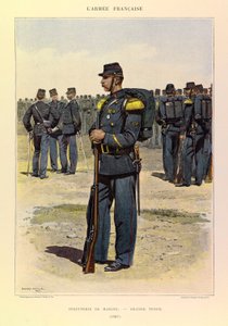 儒勒-理查德上尉的法国军队的类型和制服，由爱德华-迪特尔（1848-1912）绘制。1887年身着大礼服的海军陆战队步兵，私人收藏 作者 让·巴蒂斯特·爱德华·Detaille