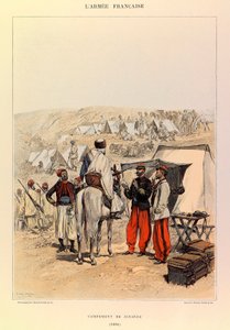 儒勒-理查德上尉的法国军队的类型和制服，由爱德华-迪特尔（1848-1912）画的。1886年的苏维埃营地，私人收藏 作者 Jean Baptiste Edouard Detaille