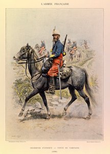 Types and uniforms of the French Armee of Captain Jules Richard, illustrated by Edouard Detaille (1848-1912): Hunters of Africa in Country Dress in 1886, Private Collection 作者 让·巴蒂斯特·爱德华·Detaille