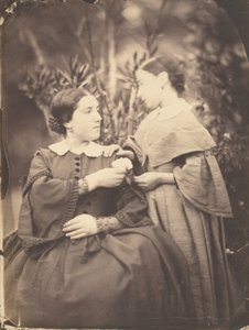 女人和孩子的画像，1855年。
