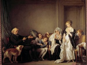 Le cure et la jeune widow 绘画：Jean Baptiste Greuze (1725-1805) 18世纪 作者 让·巴蒂斯特·格鲁兹