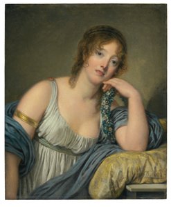 Jeanne Philiberte Ledoux肖像（1767年至1840年），半身（面板上的油） 作者 让·巴蒂斯特·格鲁兹