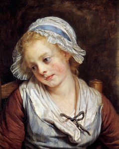 少女肖像 让-巴蒂斯特-格吕兹（1725-1805）的画作。1765.Dim.0,45x0,37米。 尚蒂伊，康德博物馆 - 少女肖像。Jean-Baptiste Greuze (1725-1805)的画作。1765.0.45x0.37米。康德博物馆，尚蒂伊，法国 作者 让·巴蒂斯特·格鲁兹